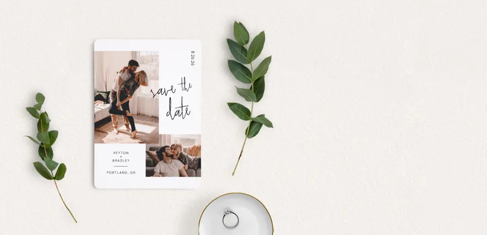 Save the Date Card with Optional Guest Addressing Service