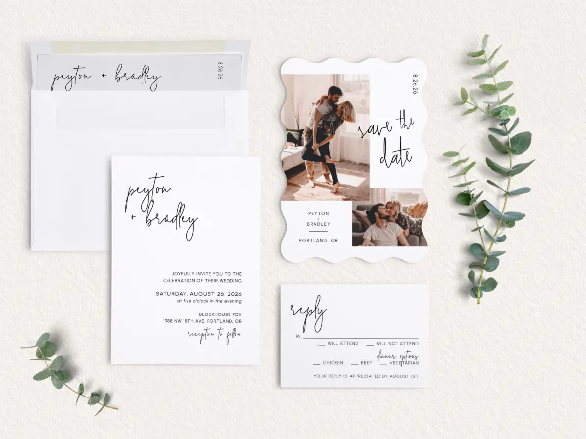 Front of Save the Date Card