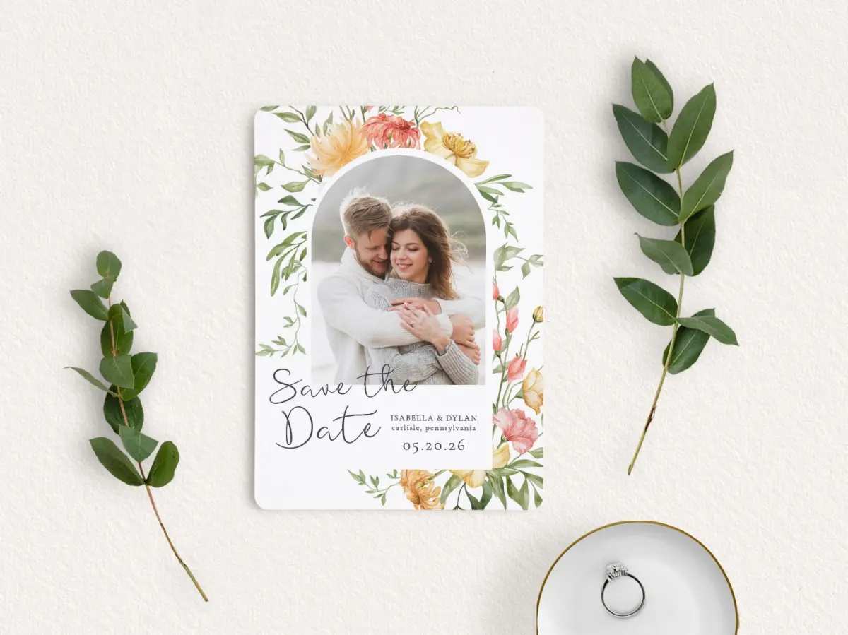 Save the Date Card with Optional Guest Addressing Service