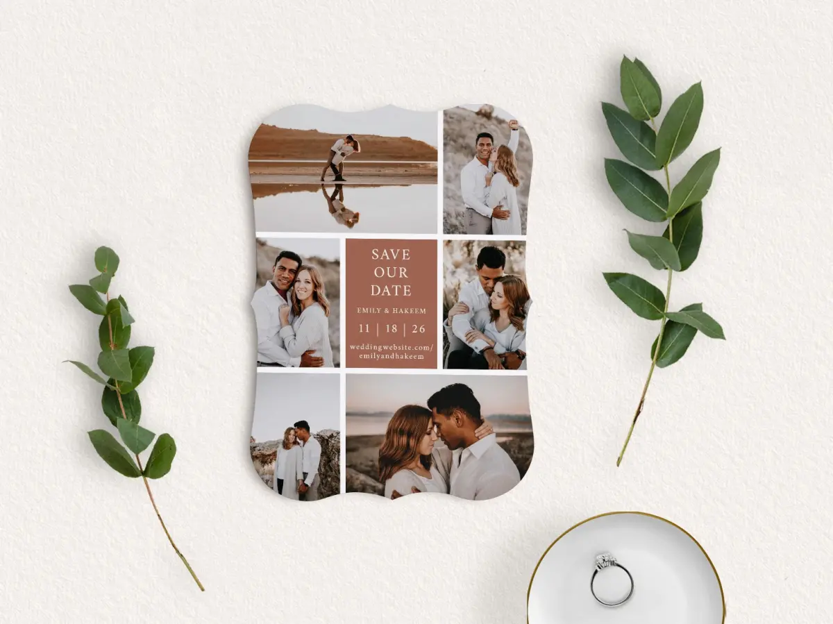 Save the Date Card with Optional Guest Addressing Service