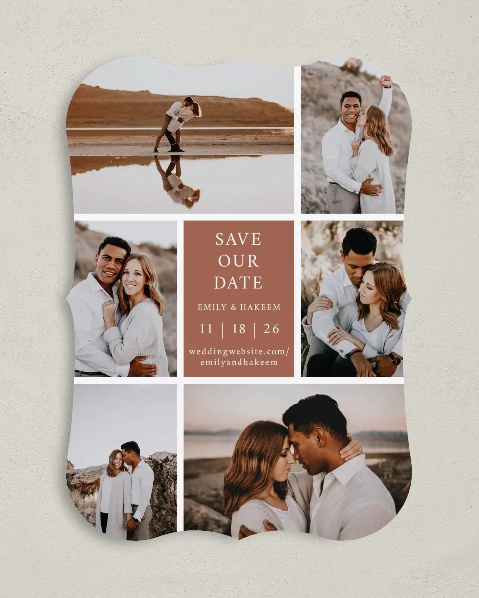 This is a 5" x 7" Save the Date Card called Timeless Truth printed in full color on Premium Smooth paper