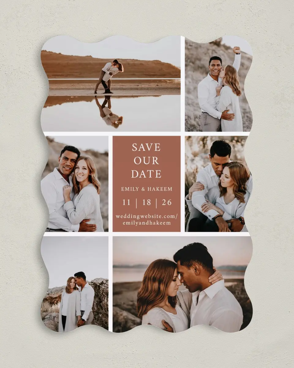 This is a 5" x 7" Save the Date Card called Timeless Truth printed in full color on Premium Smooth paper