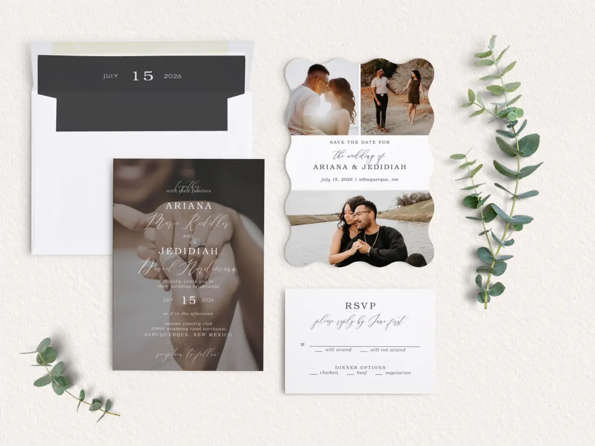 Front of Save the Date Card
