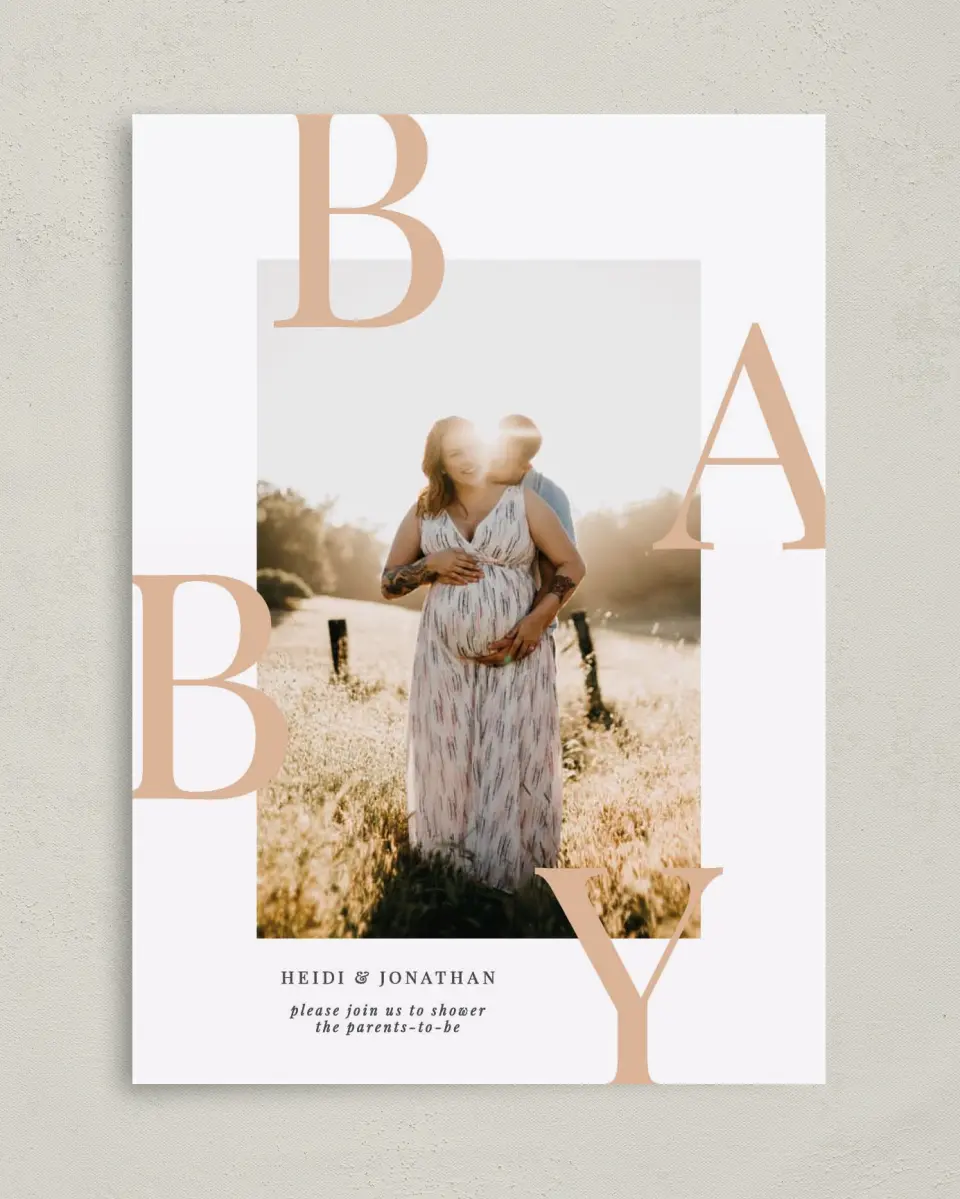This is a 5" x 7" Baby Shower Invitation called Photo Baby printed in full color on Premium Smooth paper