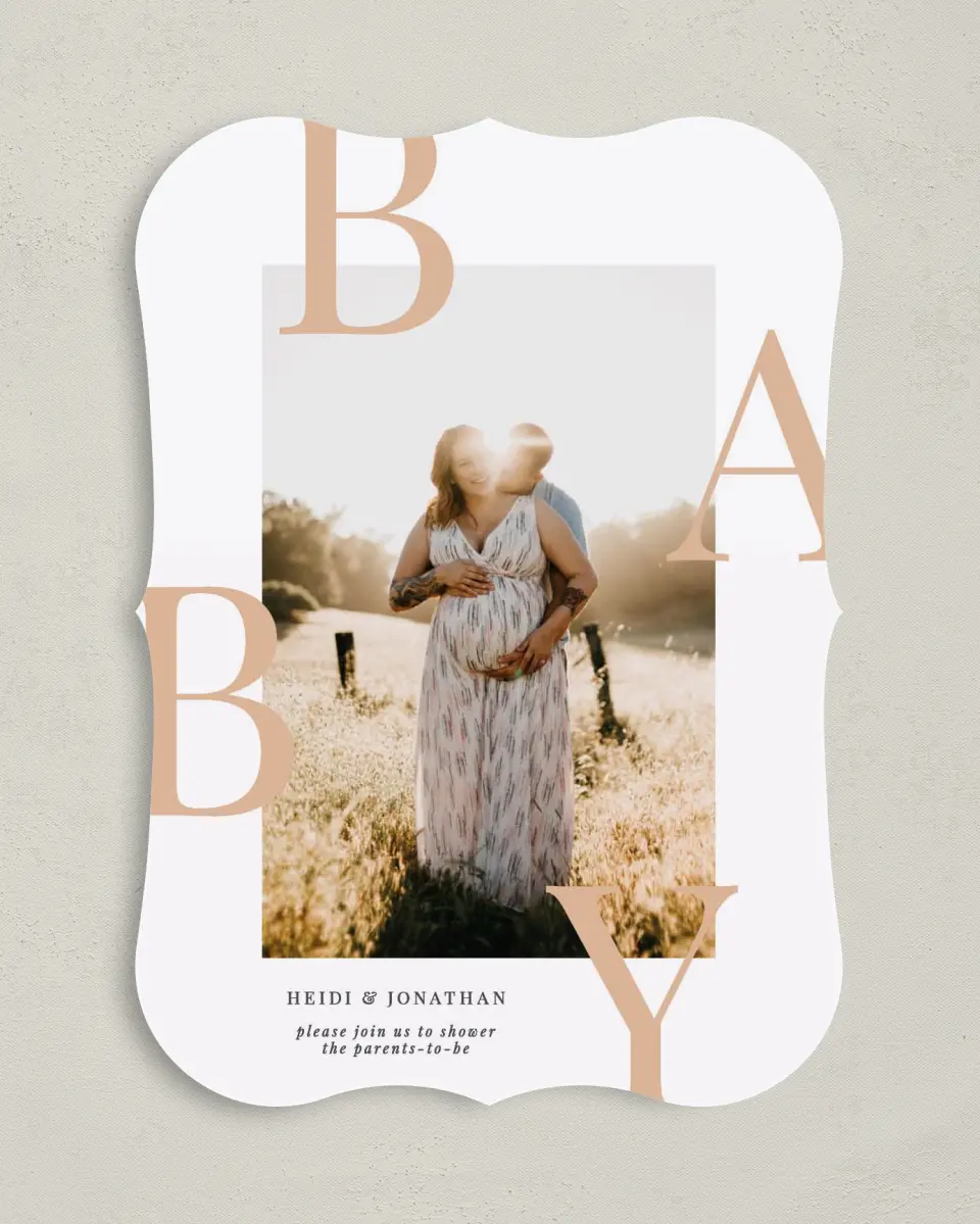 This is a 5" x 7" Baby Shower Invitation called Photo Baby printed in full color on Premium Smooth paper