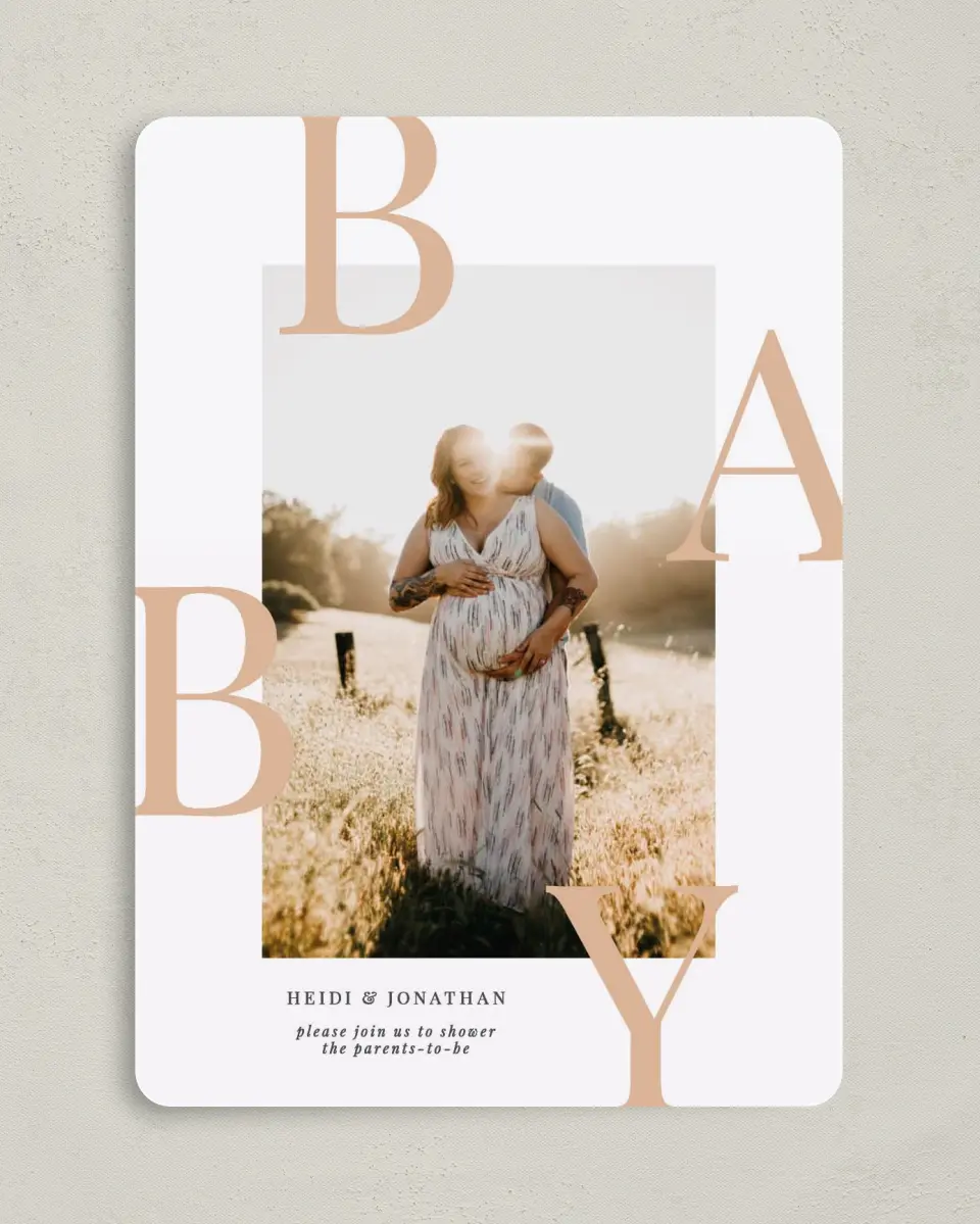 This is a 5" x 7" Baby Shower Invitation called Photo Baby printed in full color on Premium Smooth paper