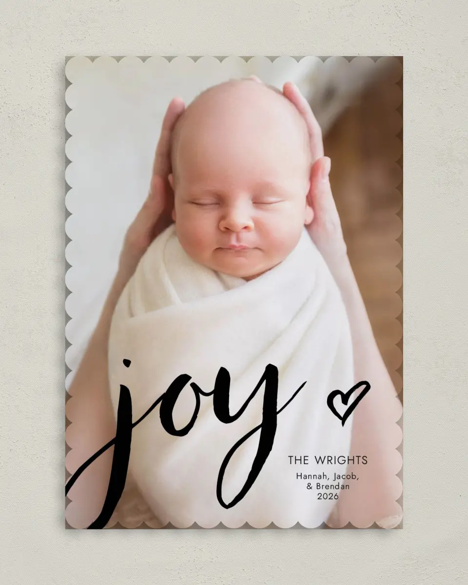 This is a 5" x 7" Christmas Card called Joyful Hearts printed in full color on Premium Smooth paper on Premium Smooth paper on Premium Smooth paper