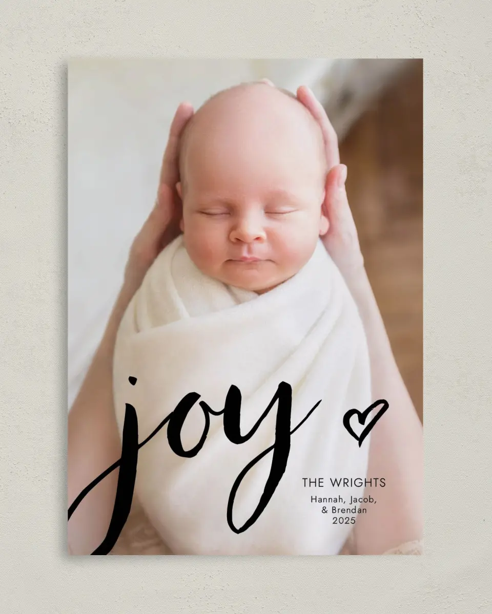 This is a 5" x 7" Christmas Card called Joyful Hearts printed in full color on Premium Smooth paper
