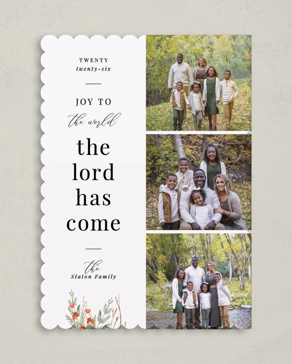 This is a 5" x 7" Christmas Card called The Lord Has Come printed in full color on Premium Smooth paper on Premium Smooth paper on Premium Smooth paper