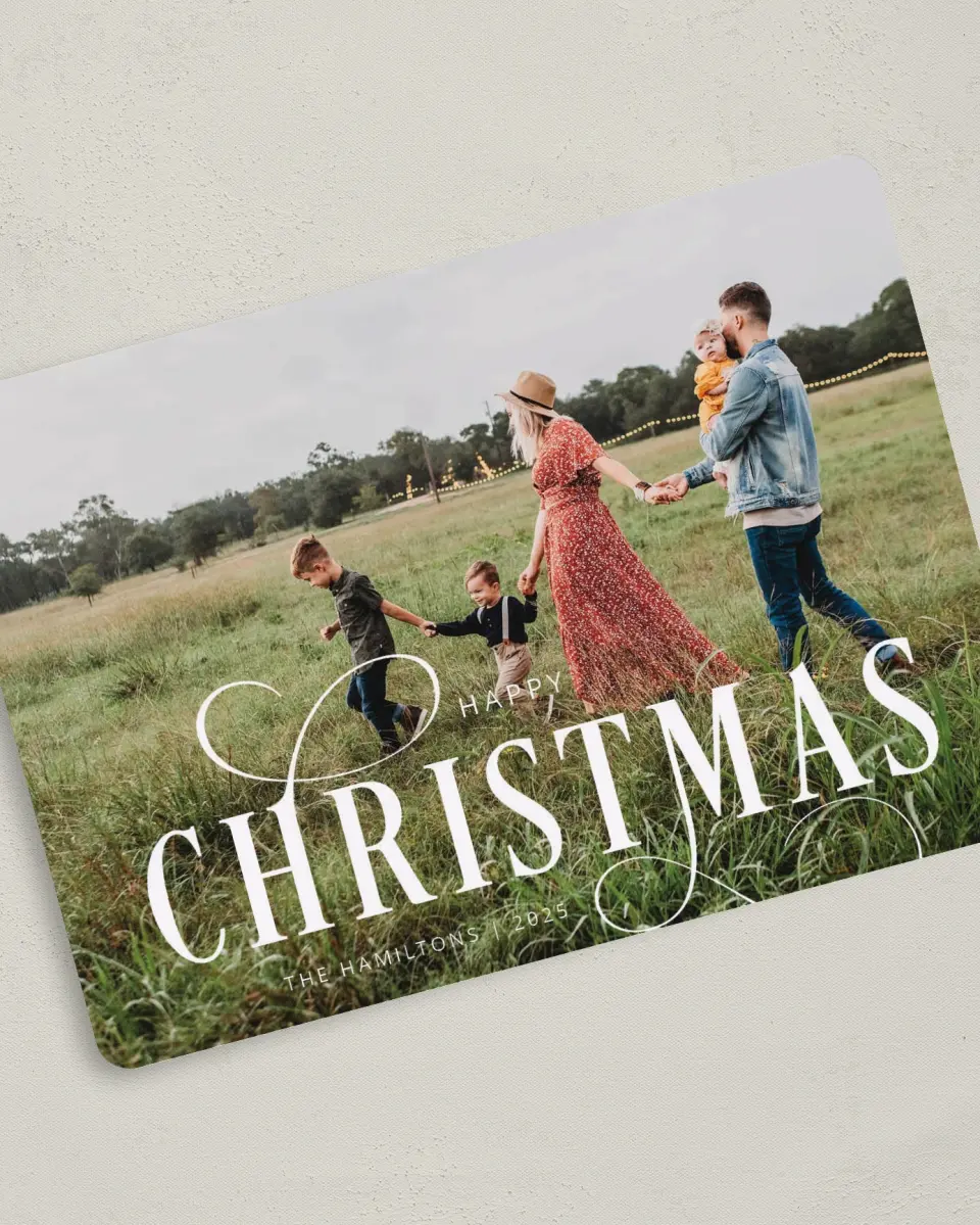 This is a 5" x 7" Christmas Card called Infinite Christmas printed in full color on Premium Smooth paper