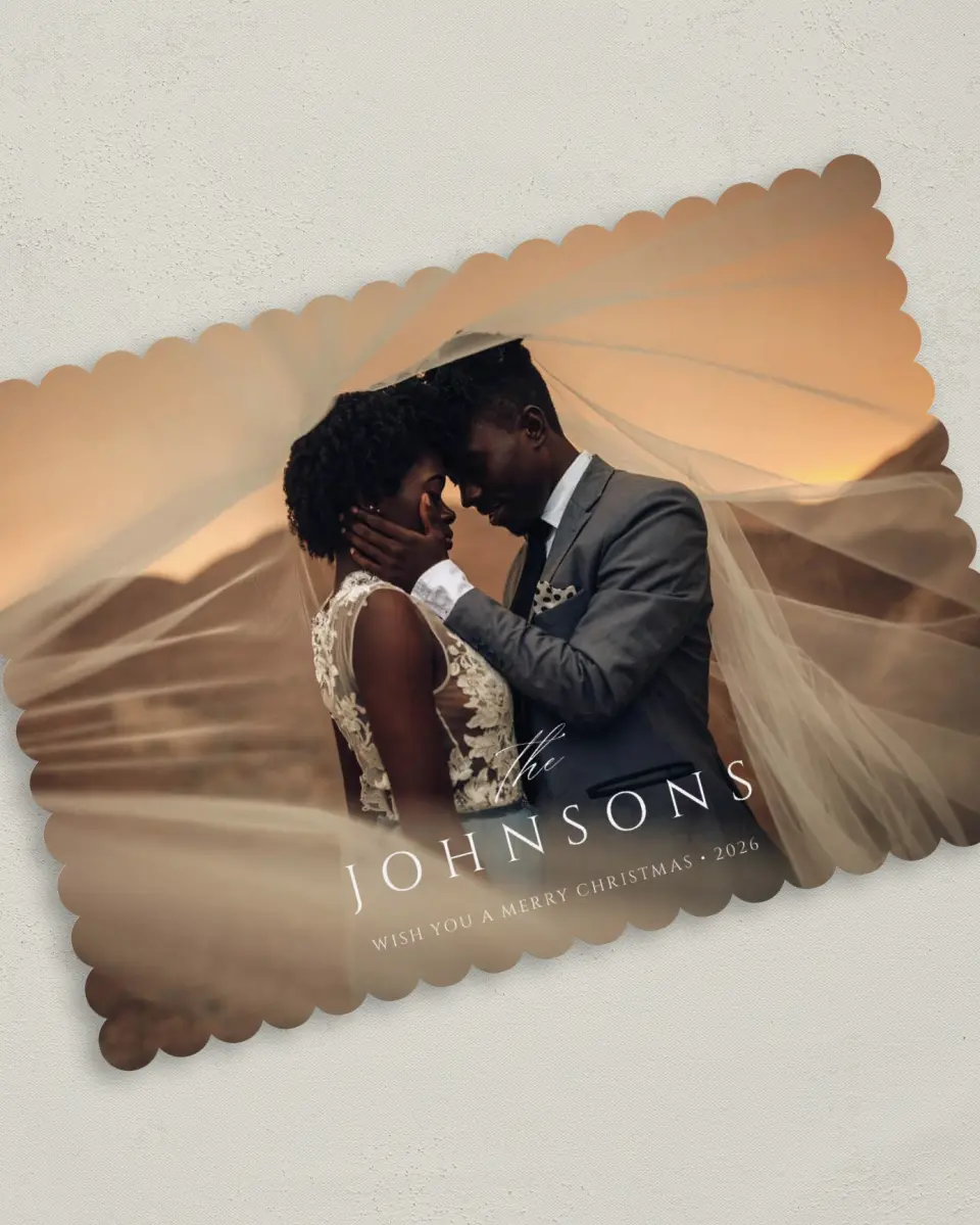 This is a 5" x 7" Christmas Card called Chic Name printed in full color on Premium Smooth paper on Premium Smooth paper on Premium Smooth paper