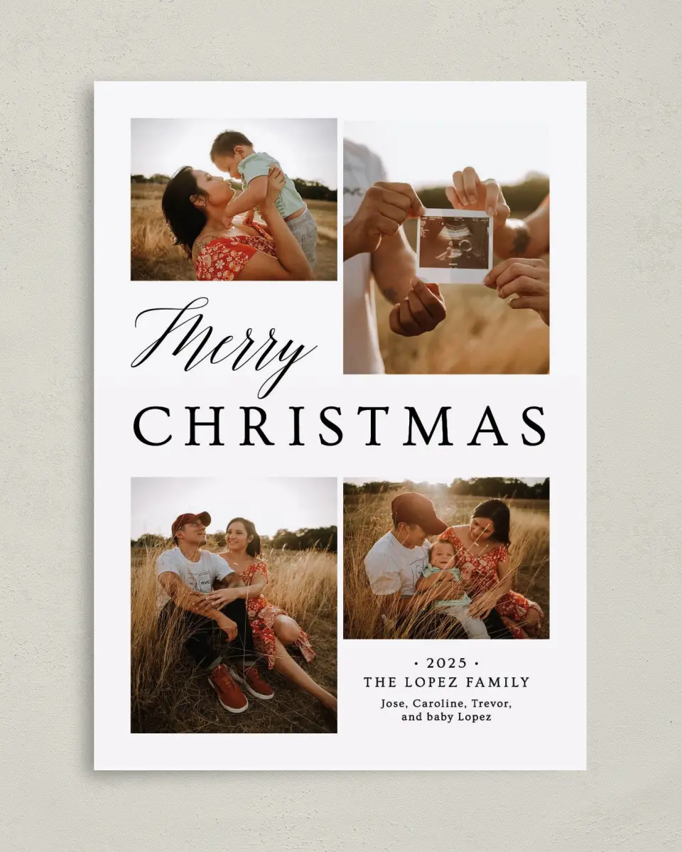 This is a 5" x 7" Christmas Card called Merry Moments printed in full color on Premium Smooth paper