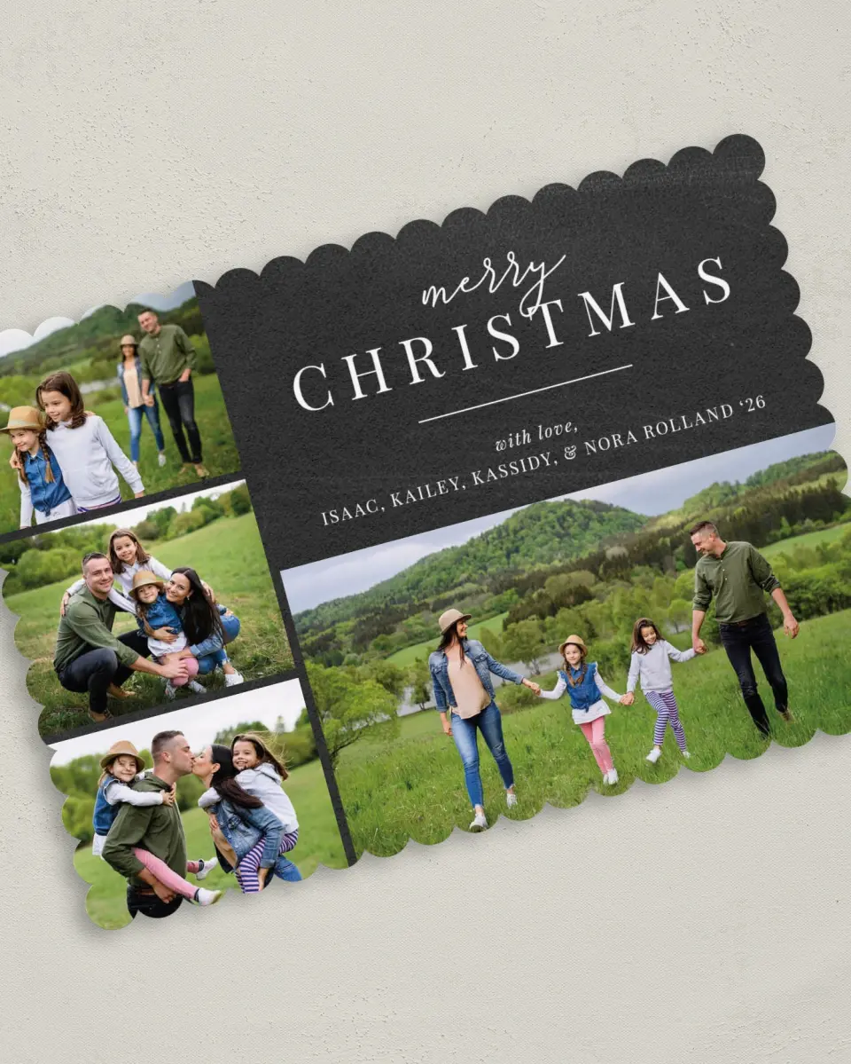 This is a 5" x 7" Christmas Card called Many Memories printed in full color on Premium Smooth paper on Premium Smooth paper on Premium Smooth paper