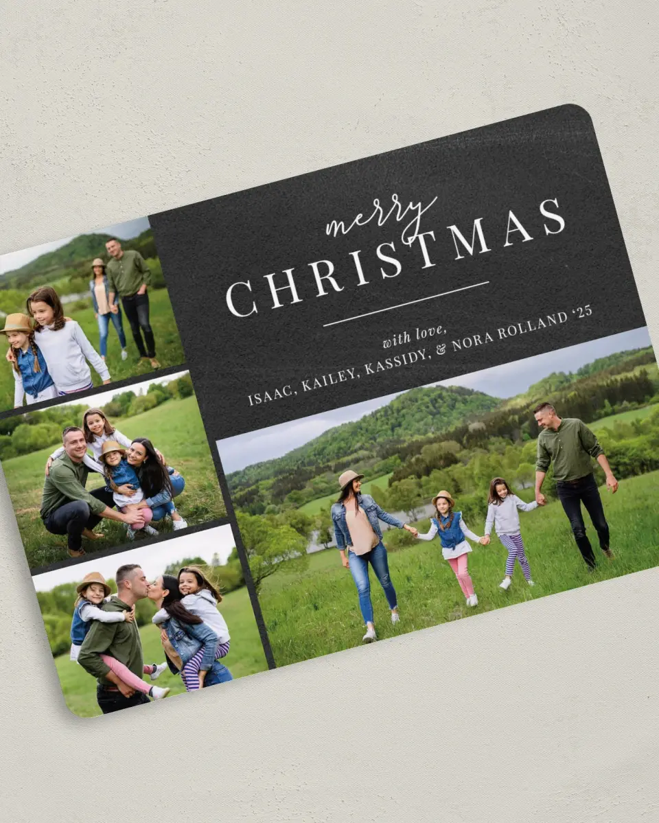 This is a 5" x 7" Christmas Card called Many Memories printed in full color on Premium Smooth paper