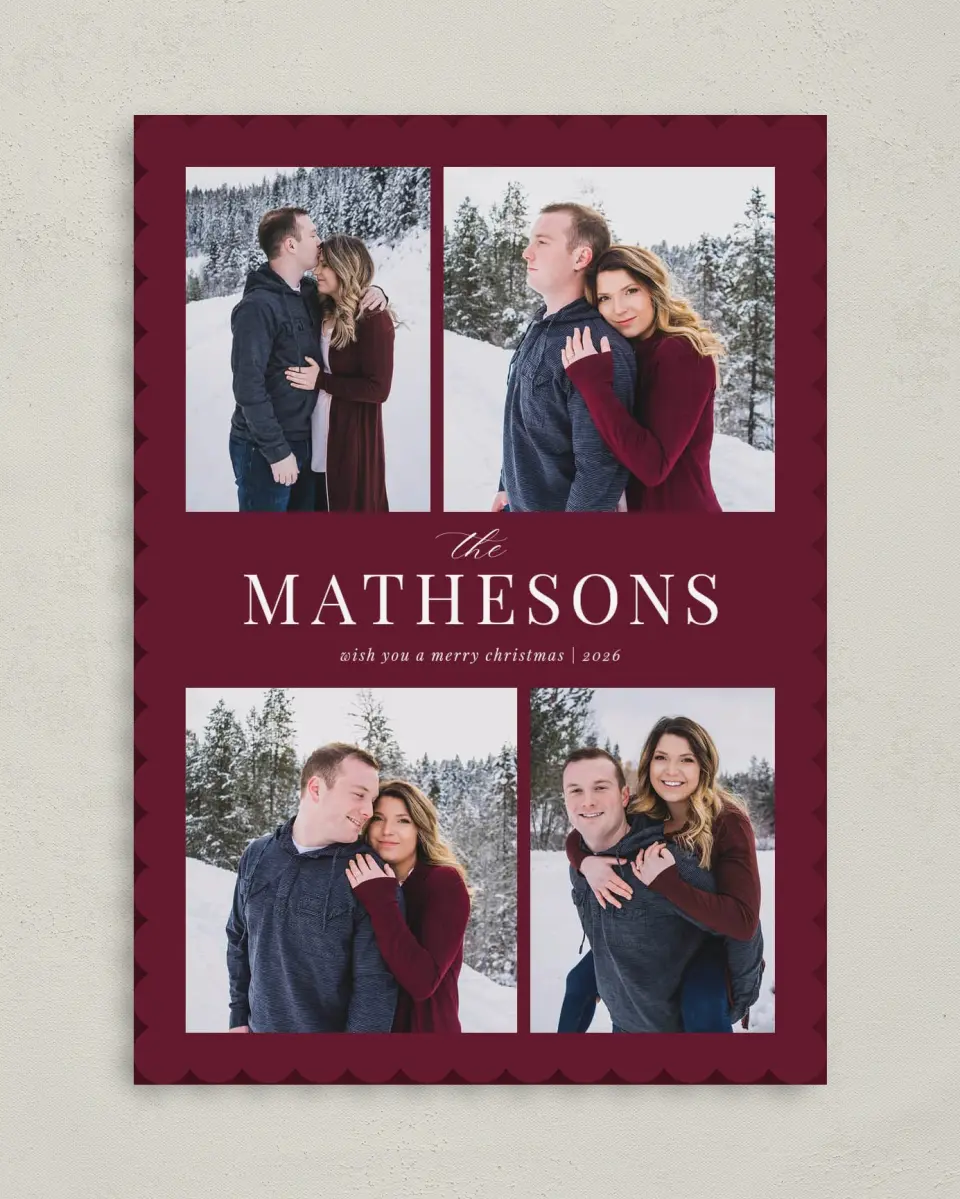 This is a 5" x 7" Christmas Card called This is Us printed in full color on Premium Smooth paper on Premium Smooth paper on Premium Smooth paper