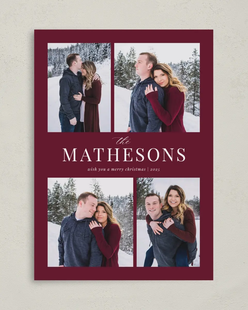 This is a 5" x 7" Christmas Card called This is Us printed in full color on Premium Smooth paper