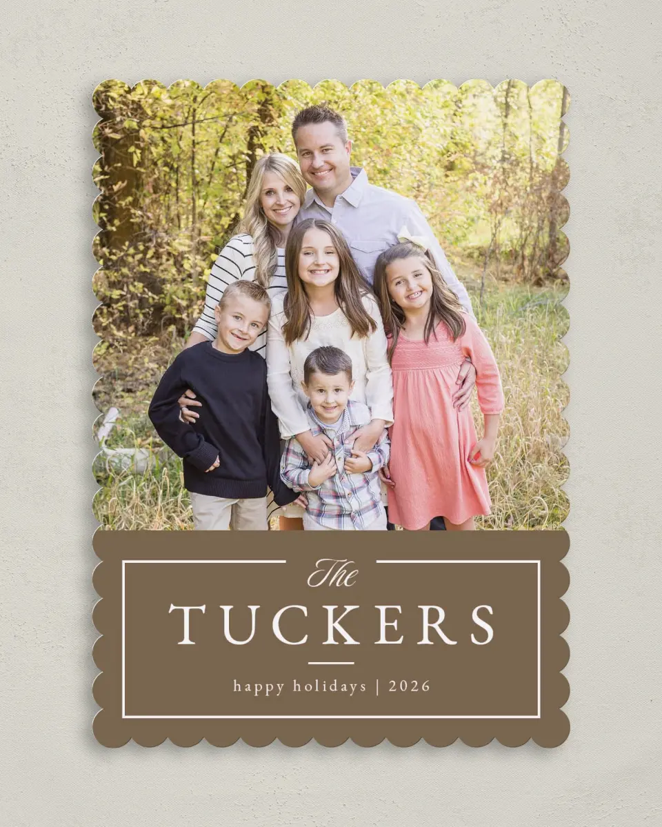 This is a 5" x 7" Christmas Card called Classy Name printed in full color on Premium Smooth paper on Premium Smooth paper on Premium Smooth paper