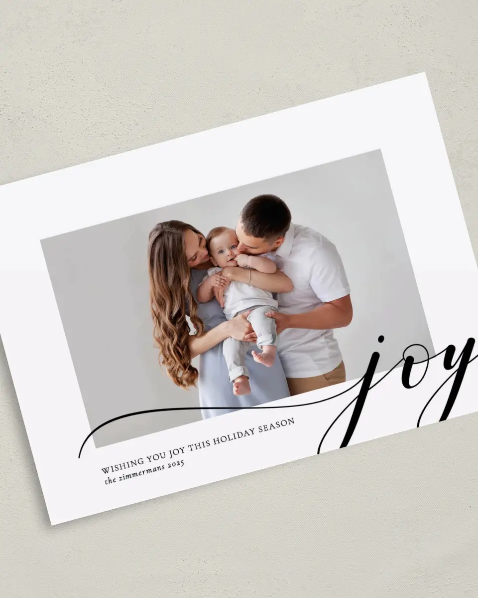 This is a 5" x 7" Christmas Card called Extended Joy printed in full color on Premium Smooth paper