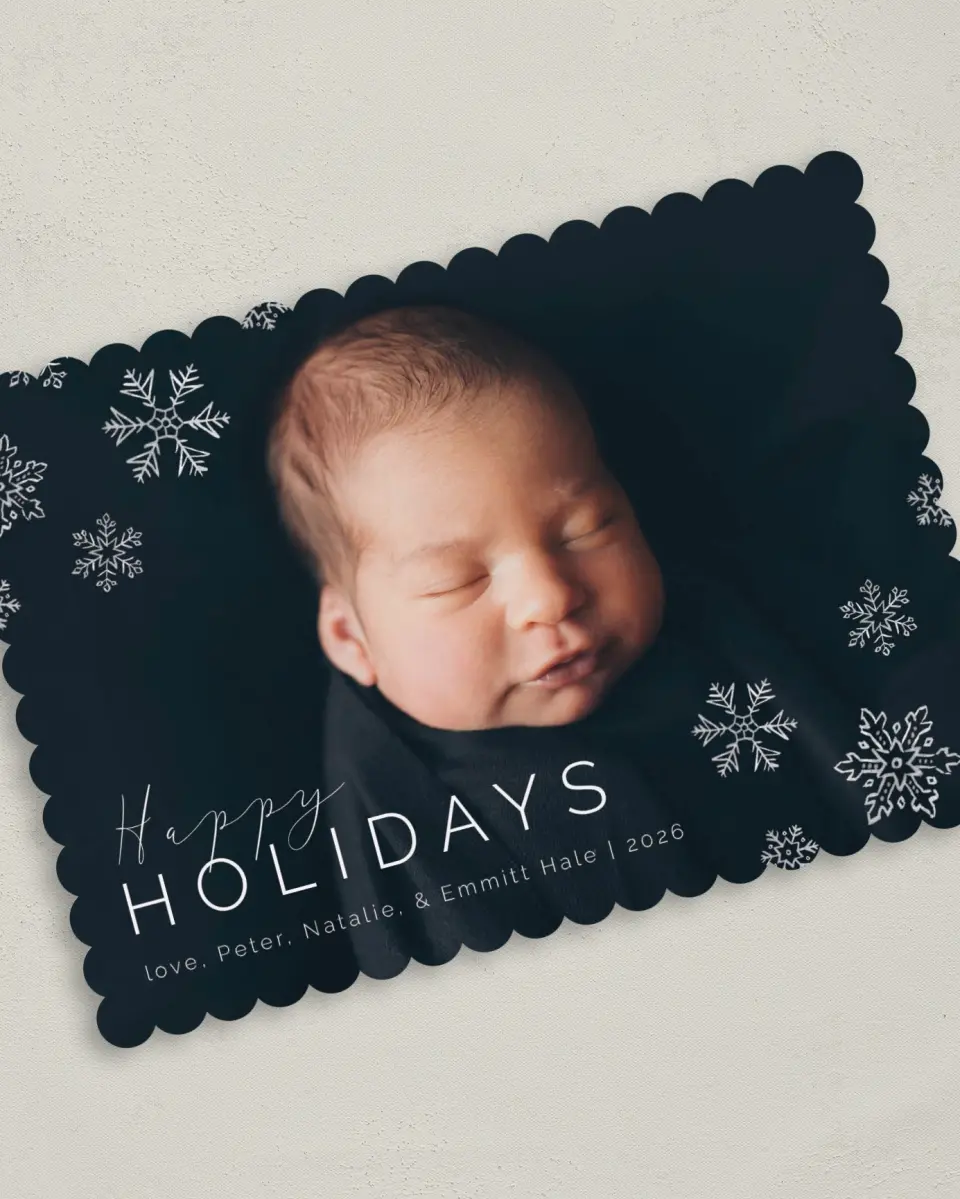 This is a 5" x 7" Christmas Card called Winter Snow printed in full color on Premium Smooth paper on Premium Smooth paper on Premium Smooth paper