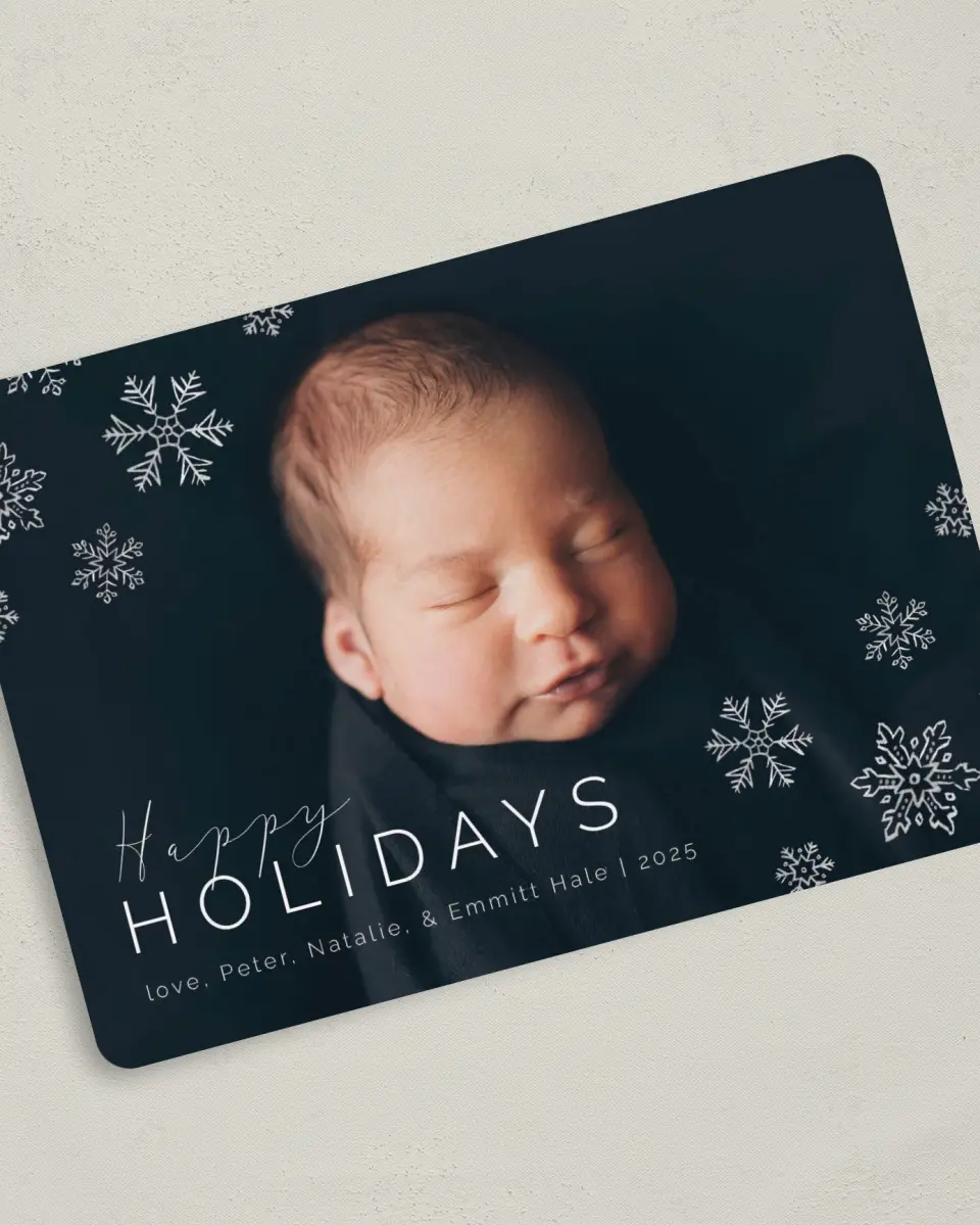 This is a 5" x 7" Christmas Card called Winter Snow printed in full color on Premium Smooth paper