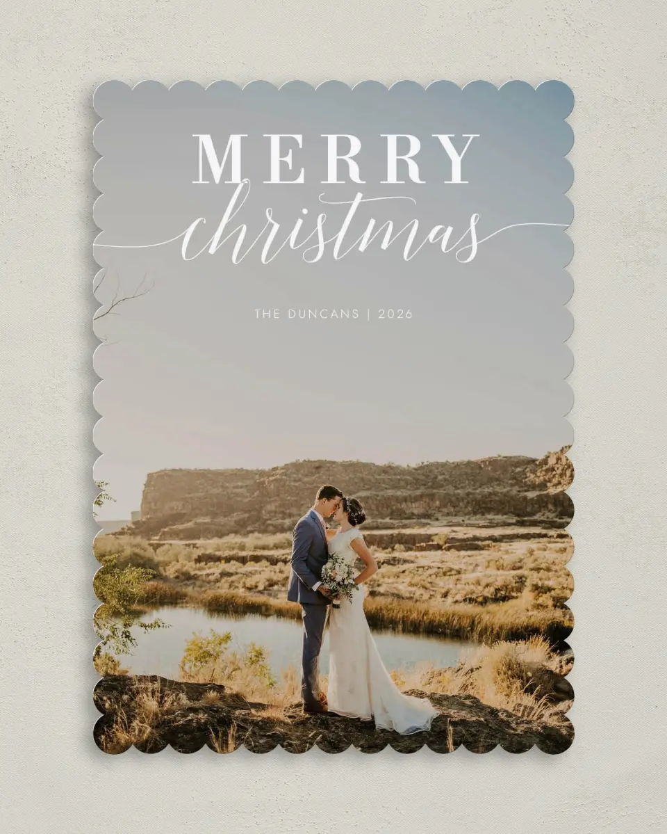 This is a 5" x 7" Christmas Card called Mod Tidings printed in full color on Premium Smooth paper on Premium Smooth paper on Premium Smooth paper