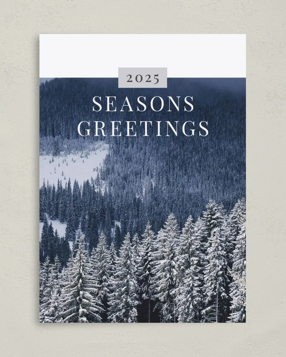This is a 5" x 7" Christmas Card called Thankful & Grateful printed in full color on Premium Smooth paper
