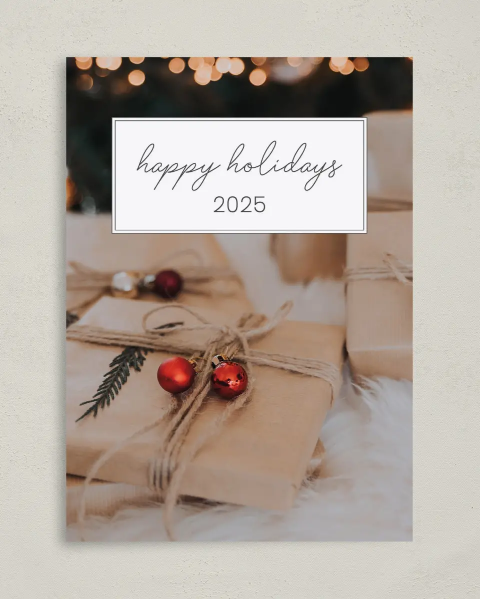 This is a 5" x 7" Christmas Card called Home Sweet Home printed in full color on Premium Smooth paper