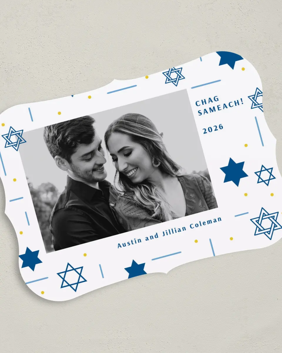 This is a 5" x 7" Hanukkah Card called Hanukkah Wishes printed in full color on Premium Smooth paper