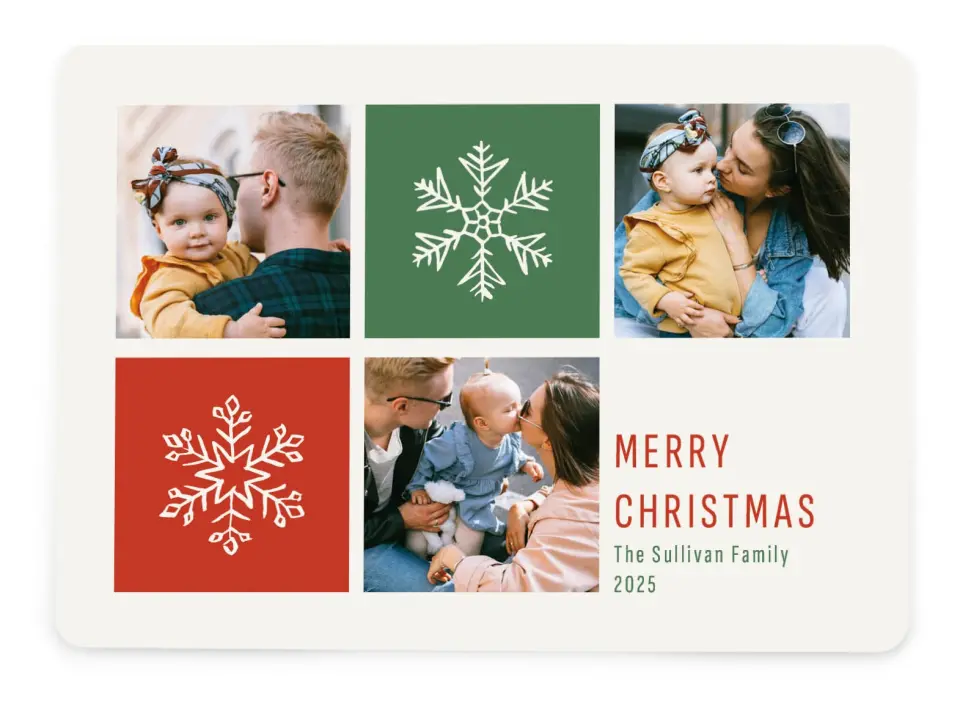 Snowflake Spaces Silver Foil Christmas Cards
