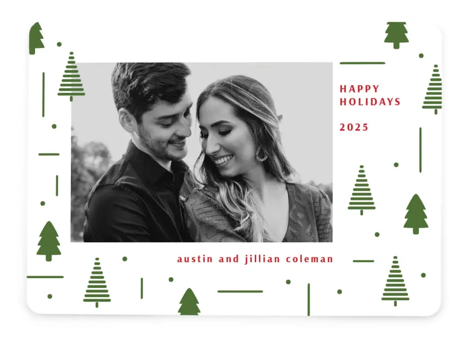 Festive Forest Gold Foil Christmas Cards