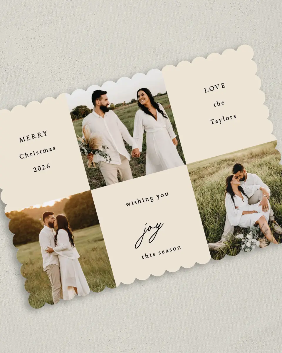 This is a 5" x 7" Christmas Card called Quiet Greetings printed in full color on Premium Smooth paper on Premium Smooth paper on Premium Smooth paper