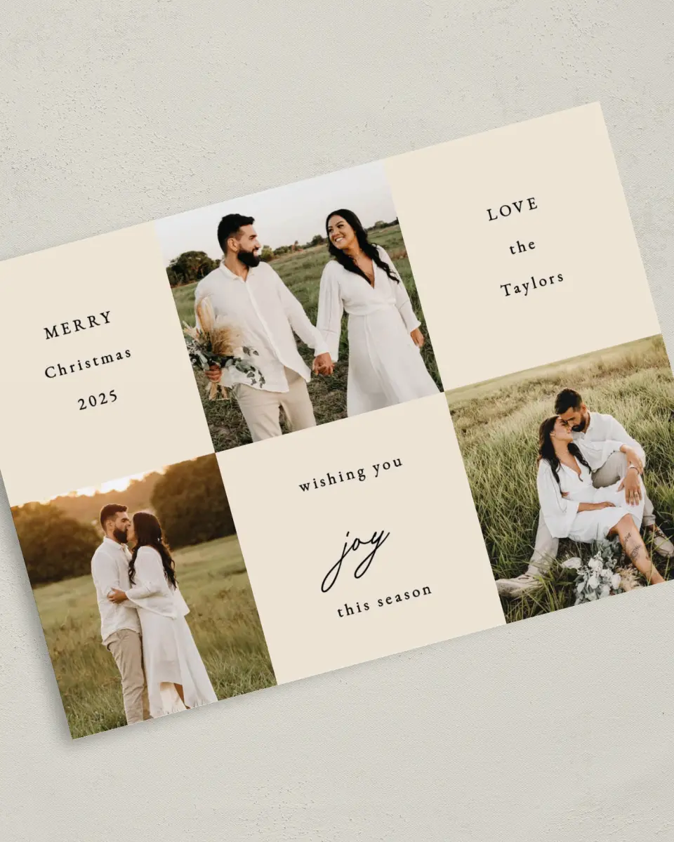 This is a 5" x 7" Christmas Card called Quiet Greetings printed in full color on Premium Smooth paper