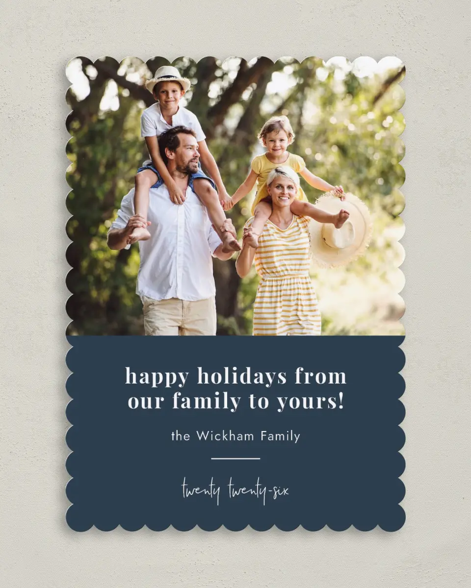 This is a 5" x 7" Christmas Card called Family Treasure printed in full color on Premium Smooth paper on Premium Smooth paper on Premium Smooth paper