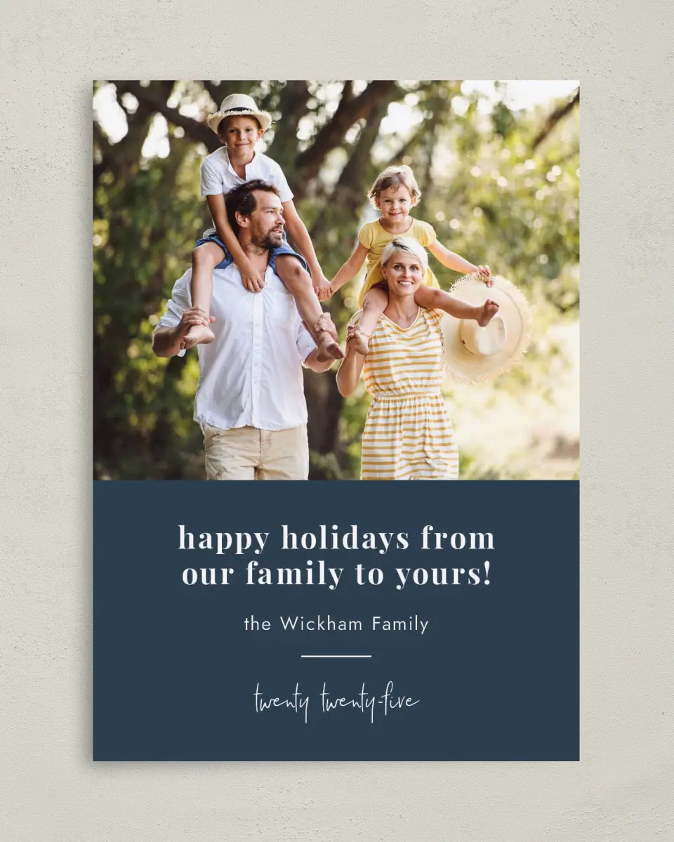 This is a 5" x 7" Christmas Card called Family Treasure printed in full color on Premium Smooth paper