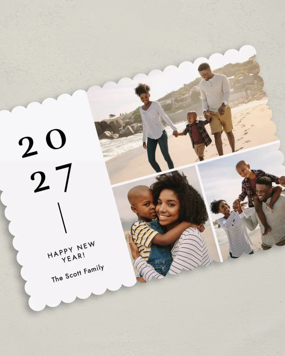 This is a 5" x 7" Christmas Card called Simple Year printed in full color on Premium Smooth paper on Premium Smooth paper on Premium Smooth paper