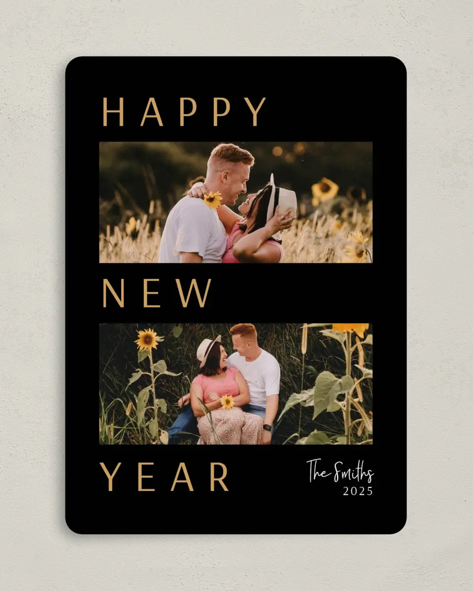 This is a 5" x 7" Christmas Card called Modest Cheer printed in full color on Premium Smooth paper