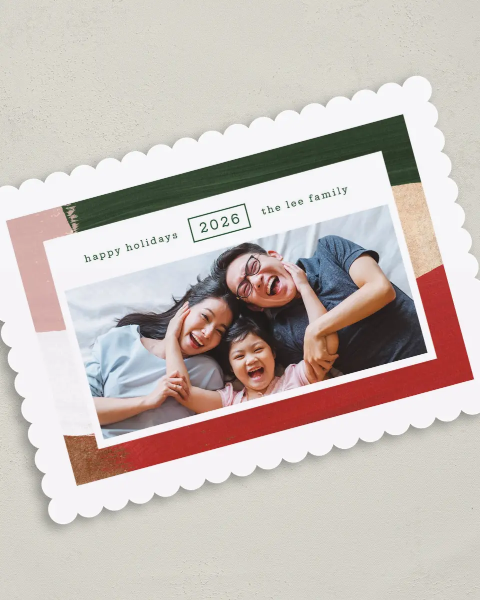 This is a 5" x 7" Christmas Card called Delightful Texture printed in full color on Premium Smooth paper on Premium Smooth paper on Premium Smooth paper