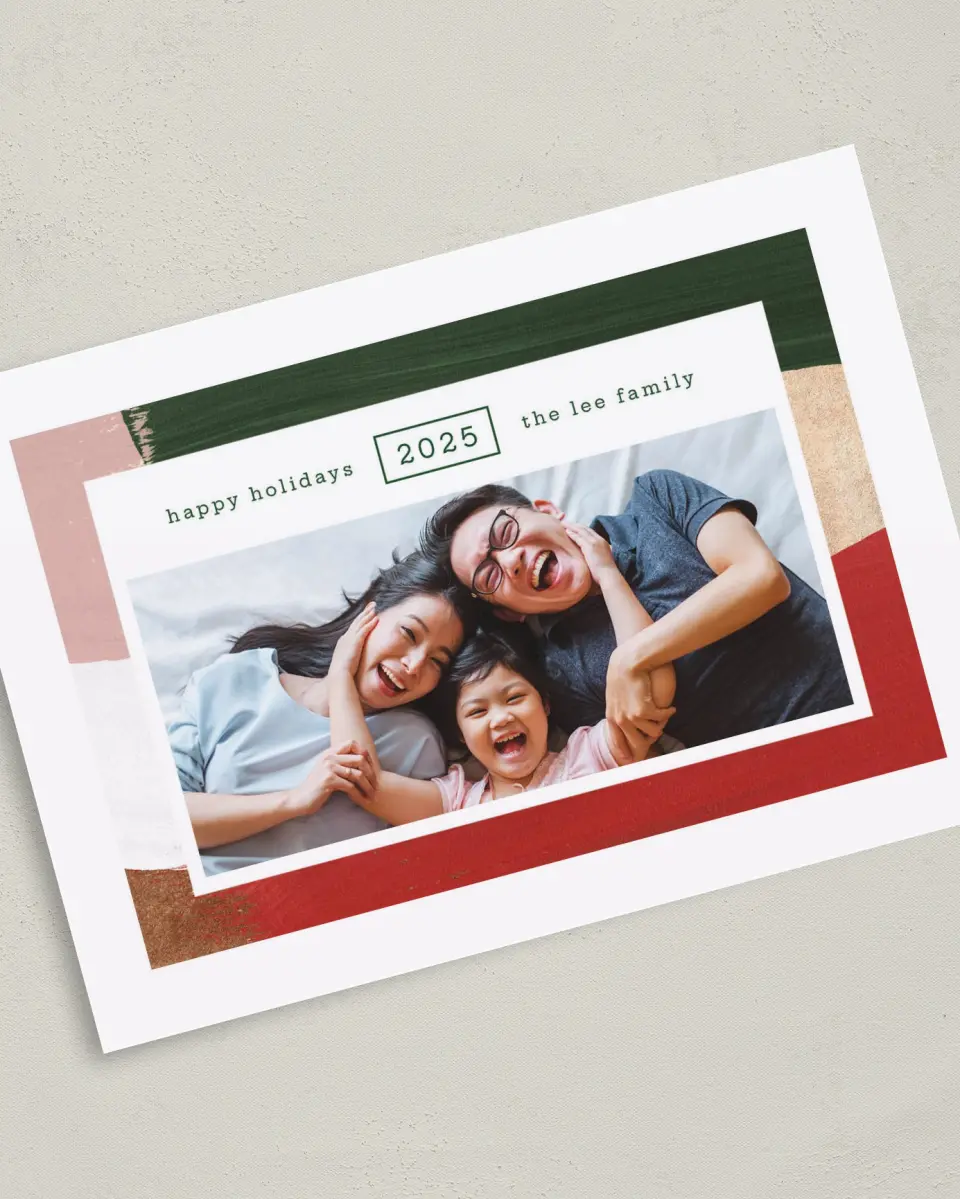 This is a 5" x 7" Christmas Card called Delightful Texture printed in full color on Premium Smooth paper