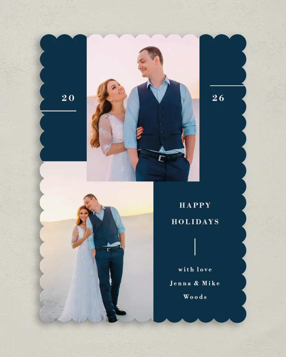 This is a 5" x 7" Christmas Card called Fine Line printed in full color on Premium Smooth paper on Premium Smooth paper on Premium Smooth paper