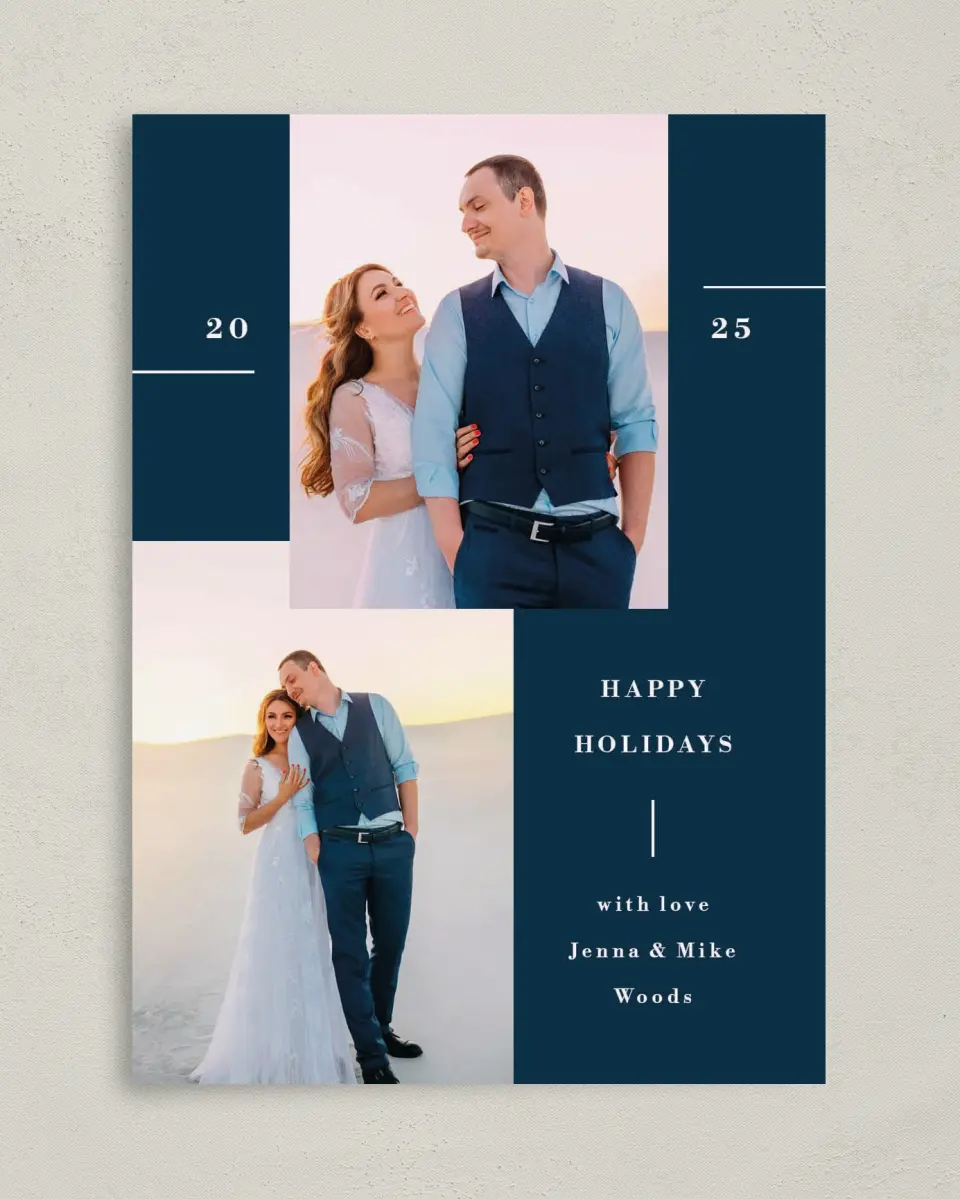 This is a 5" x 7" Christmas Card called Fine Line printed in full color on Premium Smooth paper