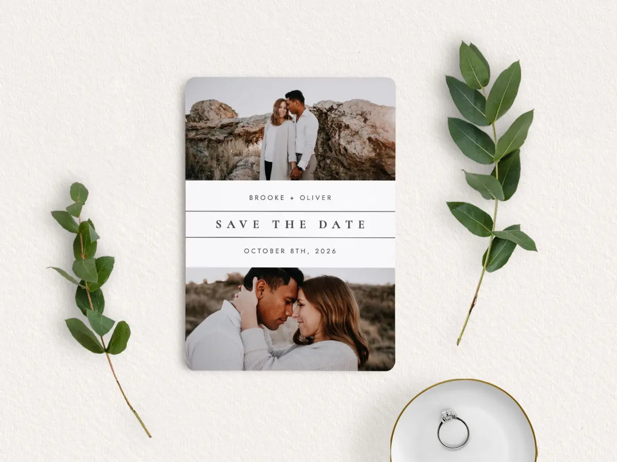 Save the Date Card with Optional Guest Addressing Service