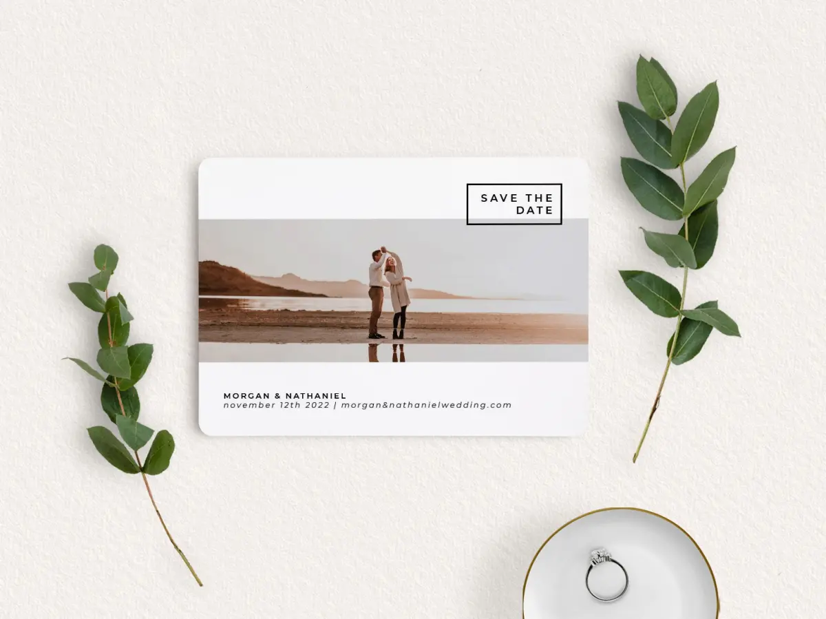 Save the Date Card with Optional Guest Addressing Service