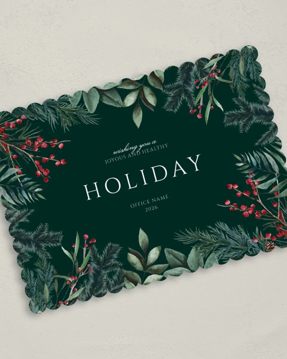 This is a 5" x 7" Christmas Card called Festive Frame printed in full color on Premium Smooth paper on Premium Smooth paper on Premium Smooth paper