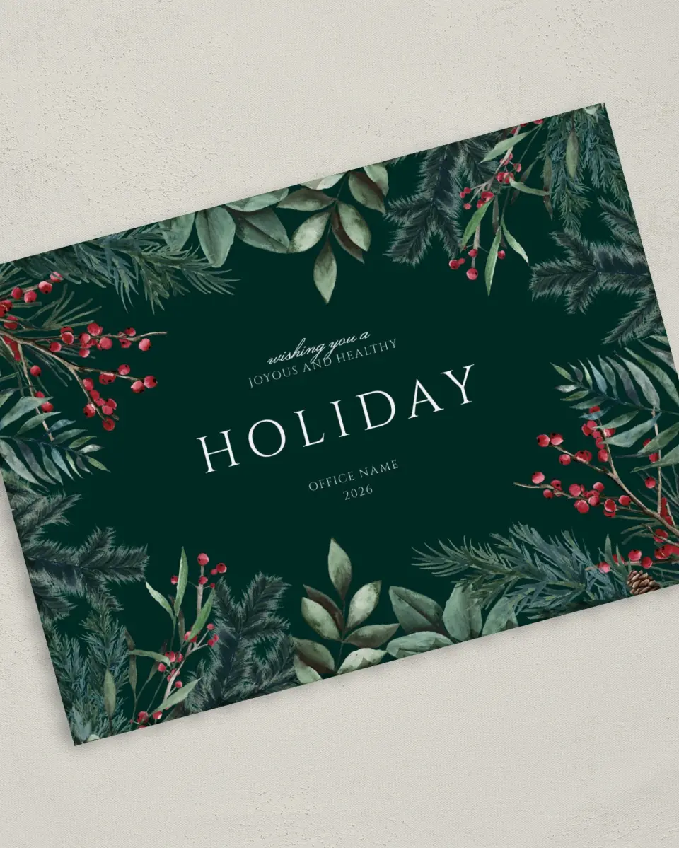 This is a 5" x 7" Christmas Card called Festive Frame printed in full color on Premium Smooth paper on Premium Smooth paper on Premium Smooth paper
