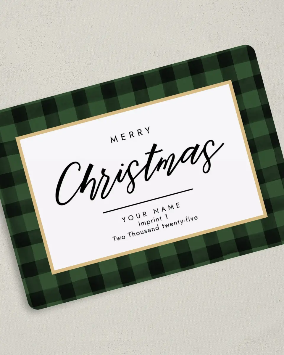 This is a 5" x 7" Christmas Card called Christmas Check printed in full color on Premium Smooth paper