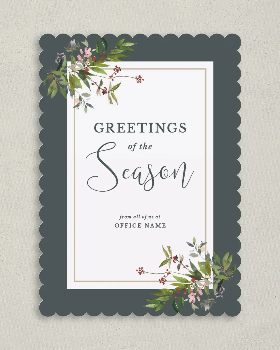 This is a 5" x 7" Christmas Card called Season’s Best printed in full color on Premium Smooth paper on Premium Smooth paper on Premium Smooth paper