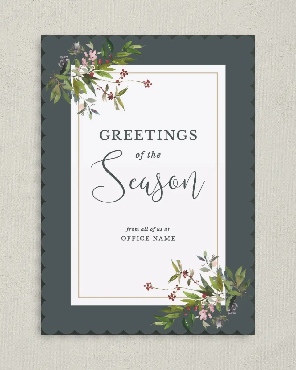 This is a 5" x 7" Christmas Card called Season’s Best printed in full color on Premium Smooth paper on Premium Smooth paper on Premium Smooth paper