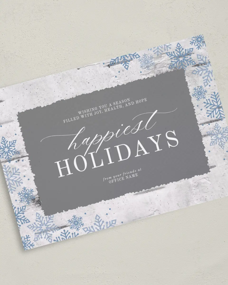 This is a 5" x 7" Christmas Card called Woodland Greetings printed in full color on Premium Smooth paper