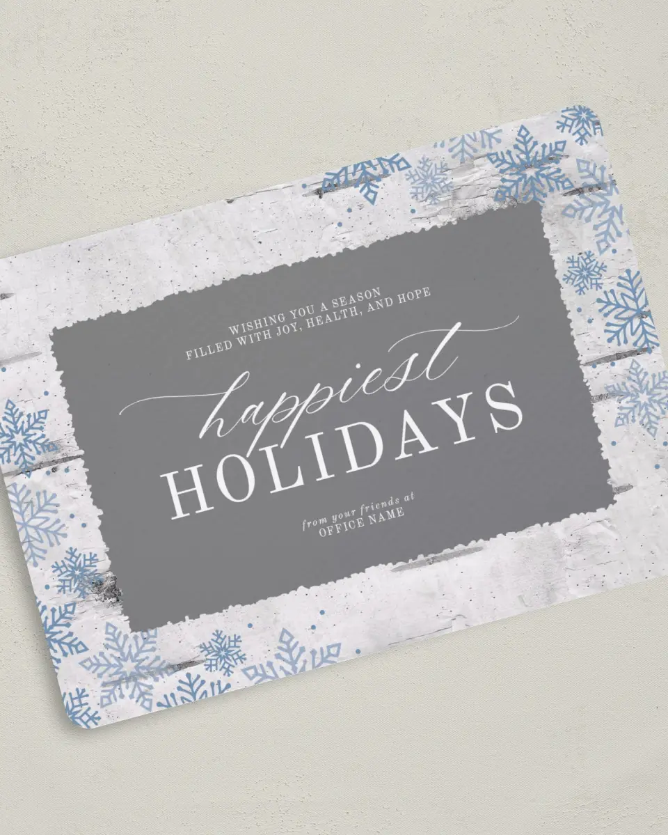 This is a 5" x 7" Christmas Card called Woodland Greetings printed in full color on Premium Smooth paper