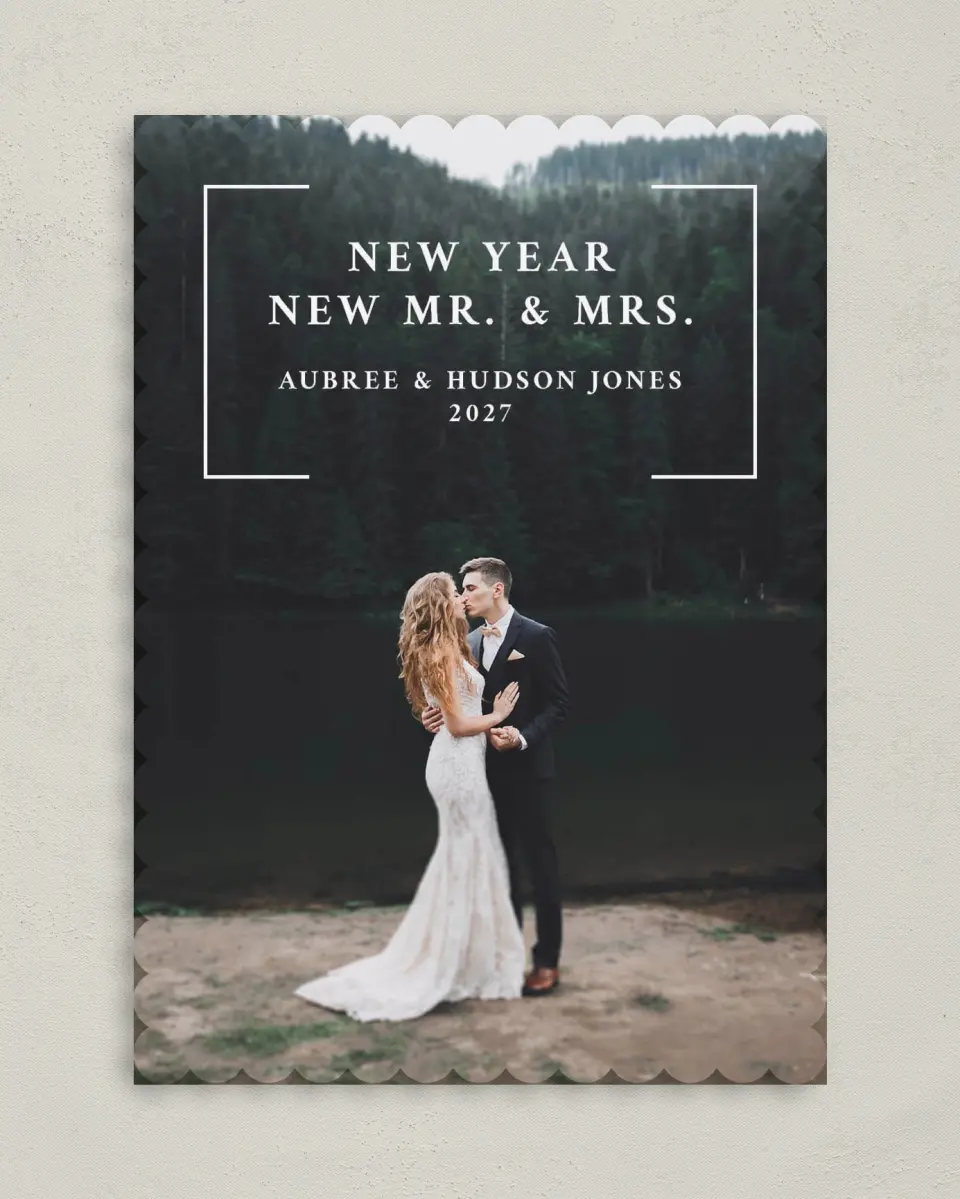 This is a 5" x 7" Christmas Card called New Bracket printed in full color on Premium Smooth paper on Premium Smooth paper on Premium Smooth paper